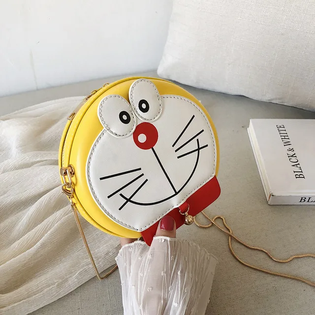 Сумка через плечо Doraemon маленькая круглая сумка с милым мультяшным принтом