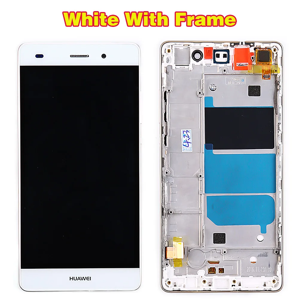 Huawei 5,0 дюймовый ЖК-дисплей для huawei P8 Lite ALE-L21 1280*720 сенсорный экран дигитайзер сборка Дисплей Рамка стеклянная пленка - Цвет: White With Frame