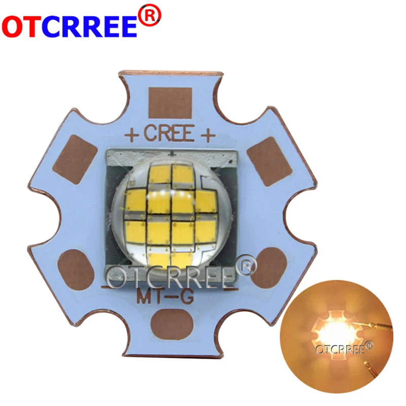 2 шт Cree MT-G MTG светодиодный теплый белый 18 W-24 W 3000K DC36V светодиодный светильник диод вспышки светильник части для Точечный светильник на 20 мм Медь печатной платы