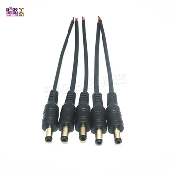 

100pcs/pack DC Cable Male Male Power Connector Cable Adapter Jack Pigtail Plug Wire Cord 5.5 X 2.1mm Plug Wire For CCTV Camera