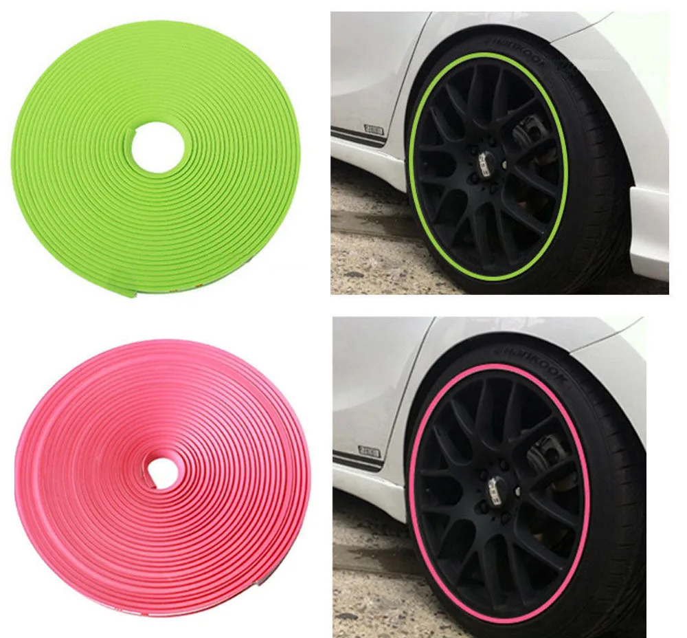 New 8 Meter/Roll Car Wheel Hub Tire Sticker Car Decorative Styling