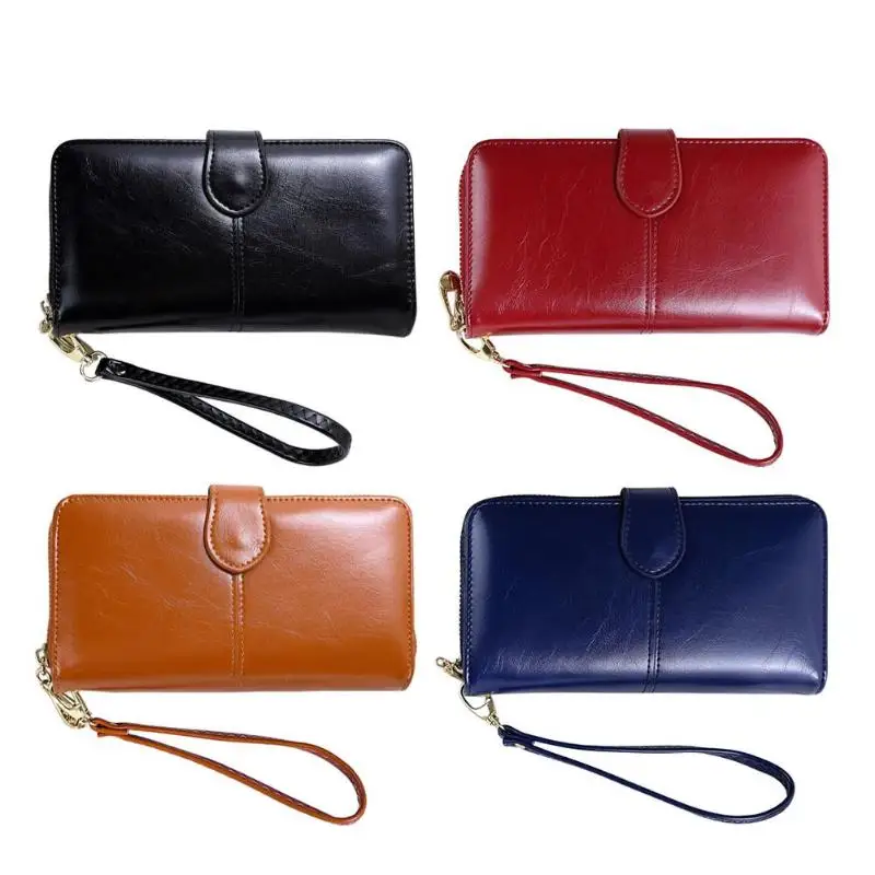

Retro Women PU Leather Wallet Hasp Zipper High Capacity Purse Clutch Long Wallets Coin Purse New Fashion Ladies Wallet Purses