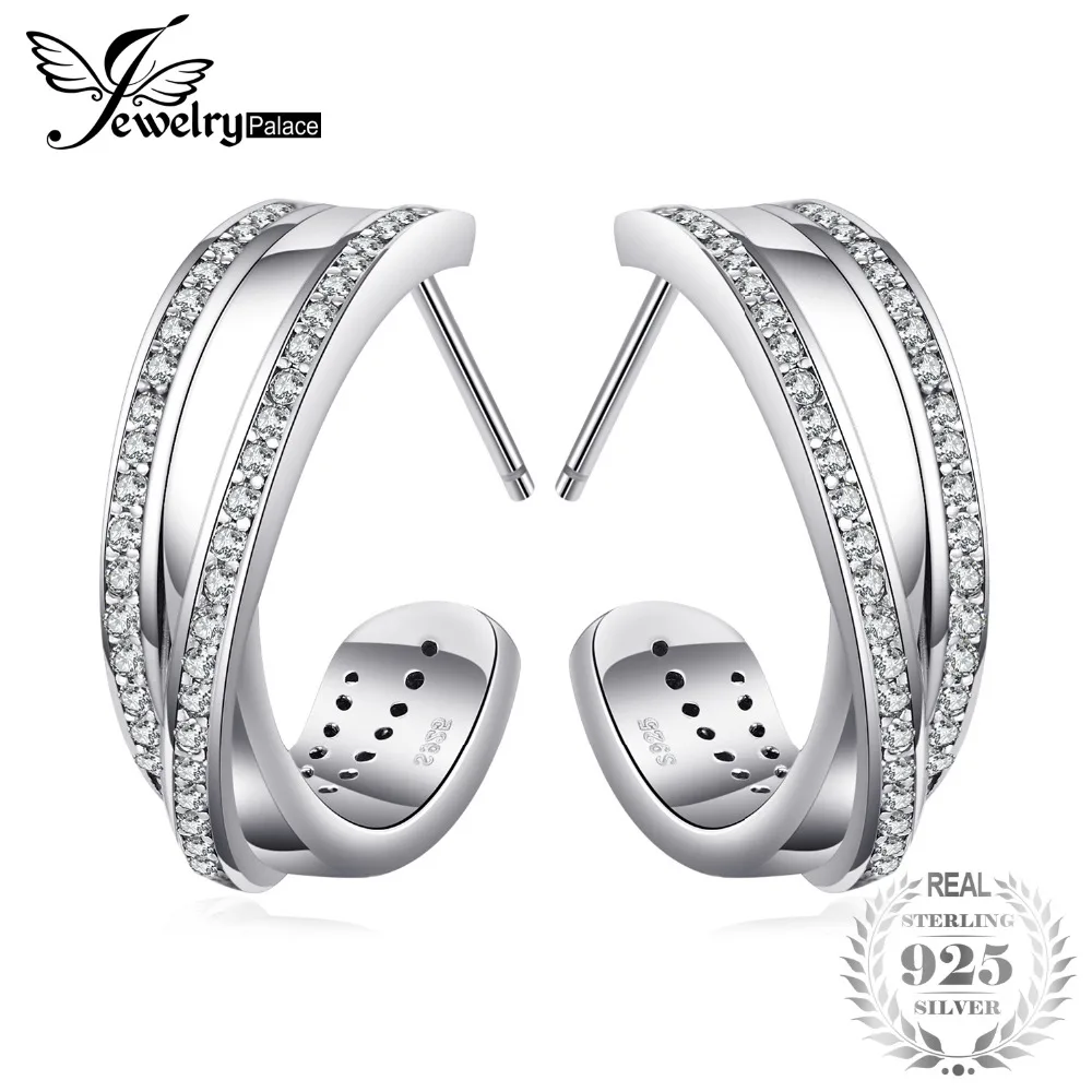 

Jewelrypalace 925 Sterling Silver Eternity Intervened Lines Open Wind Jewelry Stud Earrings For Women Hot Sale