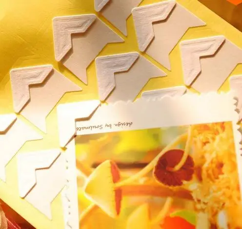 120 pcs/lot (5 sheets) DIY Vintage Corner kraft Paper Stickers for Photo Albums Frame Decoration Scrapbooking Free shipping 604 white