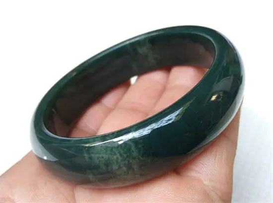 

FREE SHIPPING>>>@@ NEW GREEN JASPER 100% NATURAL CHINAS XINJIANG HETIAN YU JADE BRACELET 62MM NEW