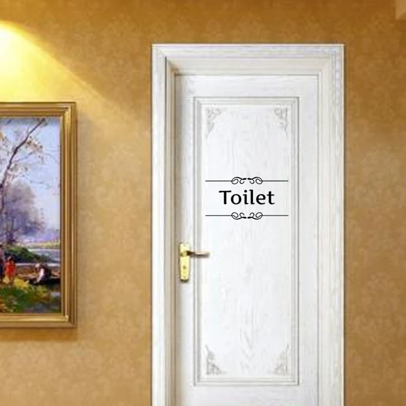 Bathroom Sign Decal 2pcs toilet sign bathroom decor toilet door sticker wall decal Bathroom Sign Decal 2pcs toilet sign bathroom decor toilet door sticker wall decal