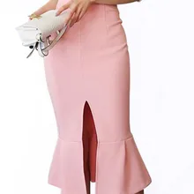 Новая длинная юбка с разрезом и высокой талией сексуальная юбка-годе для женщин 3xl