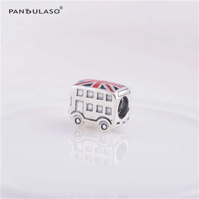 

Pandulaso UK Flag Bus Charms DIY Red Enamel Beads for Jewelry Making Fit Original Silver Bracelets & Bangles Women DIY Jewelry