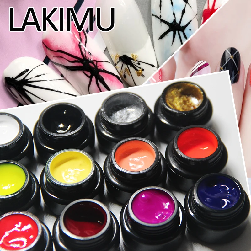 

LAKIMU 5ml UV Gel Polish Nail Art Painted Plastic Painting Soak Off Uv Gel Nail Polish Drawing Decoration 3D Effect Primer