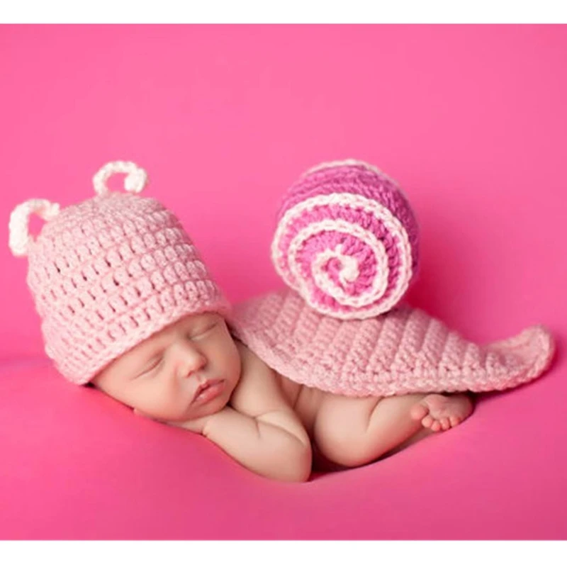 

0-6 months children's knitted suits newborn baby suits handmade snail playing costume clothing