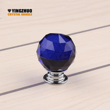 

30mm 1pack/10 Pcs 30mm Blue Ball Shape Crystal Glass Drawer Cabinet Knob Pull Handle Kitchen Door Wardrobe Hardware YZ-2003