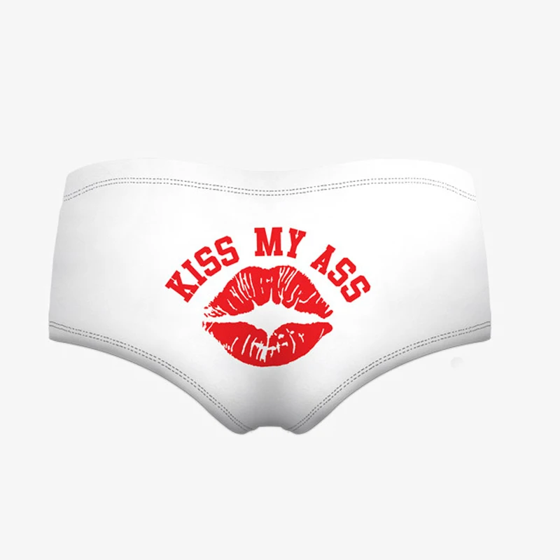 Трусики женские хлопковые с 3D принтом надписью kiss me Love|woman panties briefs|panties briefswomen |