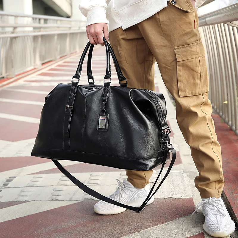 

Tidog Short trips with large capacity leather travel bag