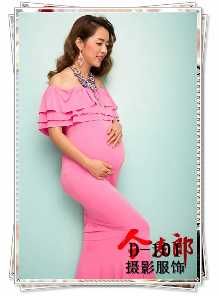 Maternity Photography Props Fancy Maternity Dresses Pregnant Clothes Silk Dress Photography Maternity Dress 2