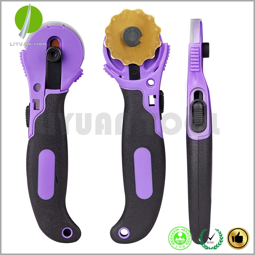 45MM Rotary Cutter with 1pc Gold Titanium Coating Crochet Edge Skip