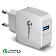 18 Вт USB quick charge QC3.0 зарядное устройство для iphone, кабель для мобильного телефона, быстрая зарядка 5V3A UE US Plug для samsung, настенное зарядное устройство переменного тока