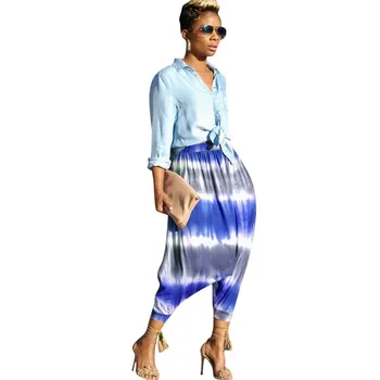 

Summer Retro Loose Asymmetric Harem Pants Women Bohemian Large Size Colorful Trousers High Waist Loose Pants