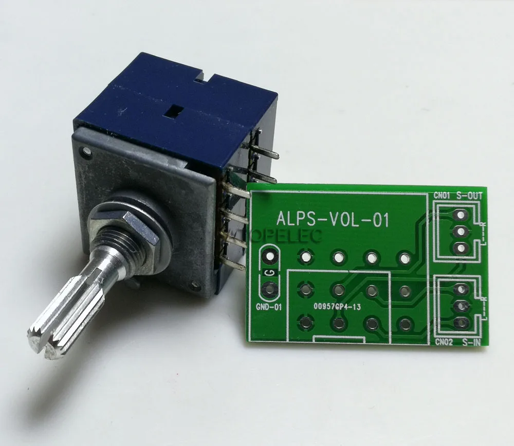 

1pc Japan ALPS RK27 50KAX2/100KAX2 8pin with Loudness Volume LOG Stereo Potentiometer 2-gang Dual 50K/100K Knurled Shaft+PCB