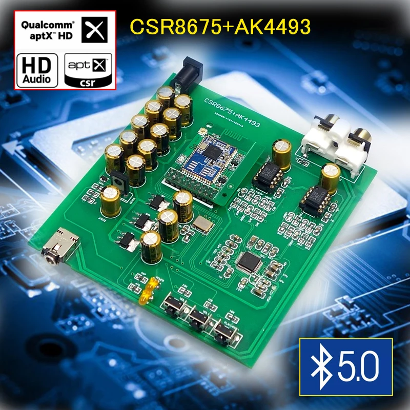 GHXAMP CSR8675 Ultimate Bluetooth 5,0 декодер плата DAC Поддержка APTX HD AK4493 RCA Усилитель для наушников динамик DC12V DIY