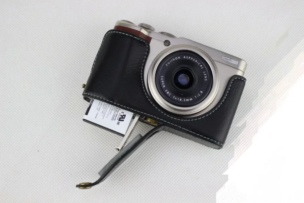 Câmera Couro Genuíno Bolsa Case para Fuji Fujifilm Xf10 X-f10 Metade Inferior do Corpo Conjunto de Tampa com Abertura Bateria - Image 5