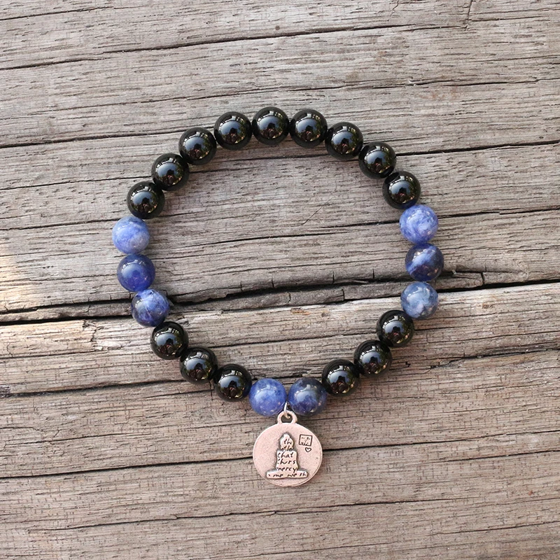 8mm Natural Stone Beads,Black Onyx,Sodalite,Sun And Moon,JapaMala Sets,Spiritual Jewelry,Meditation,Inspirational,108 Mala Beads
