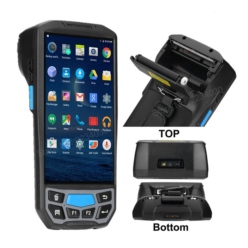 Карманный PDA со встроенным принтером 4G Android 7 0 2 в 1 сенсорный экран Pos терминал