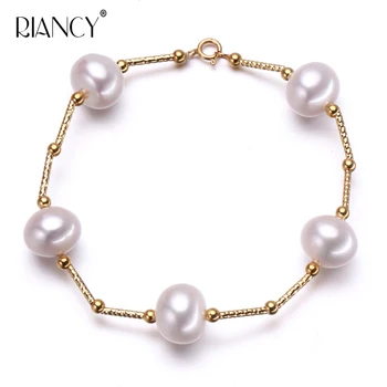 

Fashion Charm Bracelet Natural Freshwater white Pearl Bracelet Pearl Jewelry for Women wedding gift