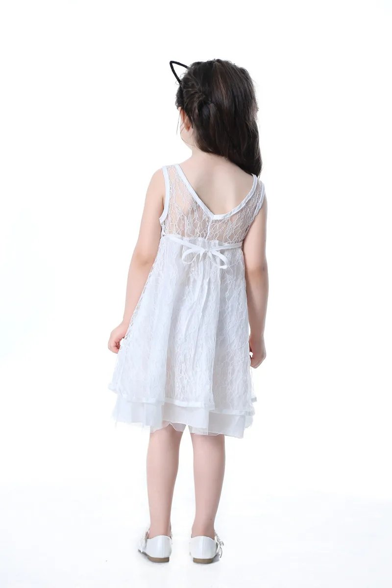Girls Princess Dresses Summer 2019 Teenager Lace Cutout Open Back Sleeveless Dress Kids Casual Clothes Dress For 4-12 Years Old (6)