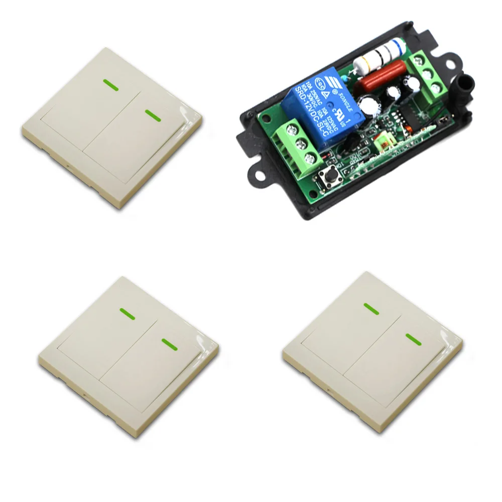 AC110V 220V Smart Home Ceiling Lamp Light LED Bulb Remote Control Switch Wireless Wall Pannel Transmitter 315/433mhz qiachip 433mhz 86 wall switch 2 button remote control switch wireless transmitter switch room for smart home lamp light led bulb
