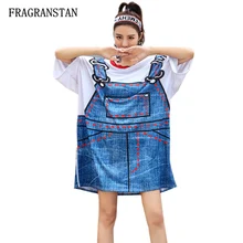 Летние Новые Модные женские свободные хлопковые с волнистым воротником высокого качества, женские повседневные джинсы с 3D принтом, Длинные футболки JQ166