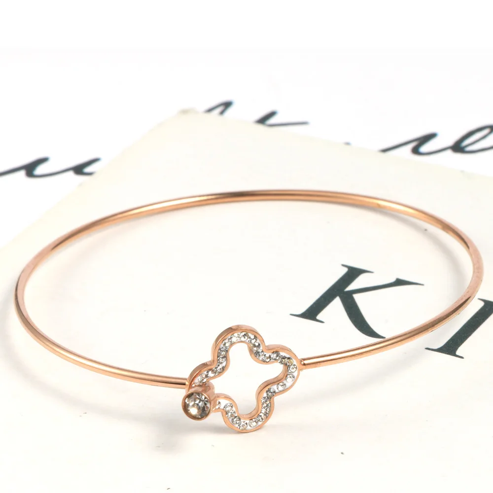Fashion stainless steel bracelets & bangles for women cuff bangle bracelet colver zircon rose gold silver gold