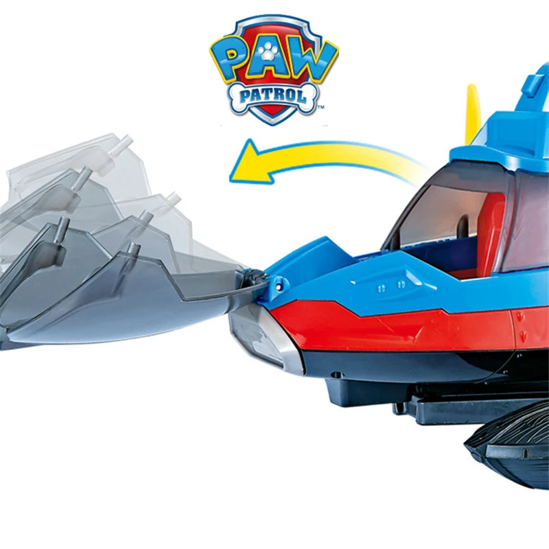 Paw Patrol Dog Toys Blue Red Patrol Yacht Captain Robot Dog Rotate Sound Effect Patrulla Canina Action Figures Juguetes Gift 