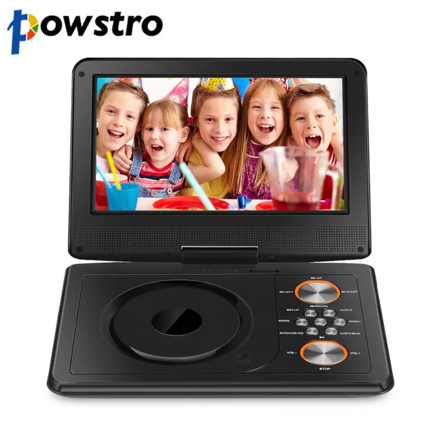Powstro Mini DVD Player 1600mAh 9" Portable DVD Player CD Player with