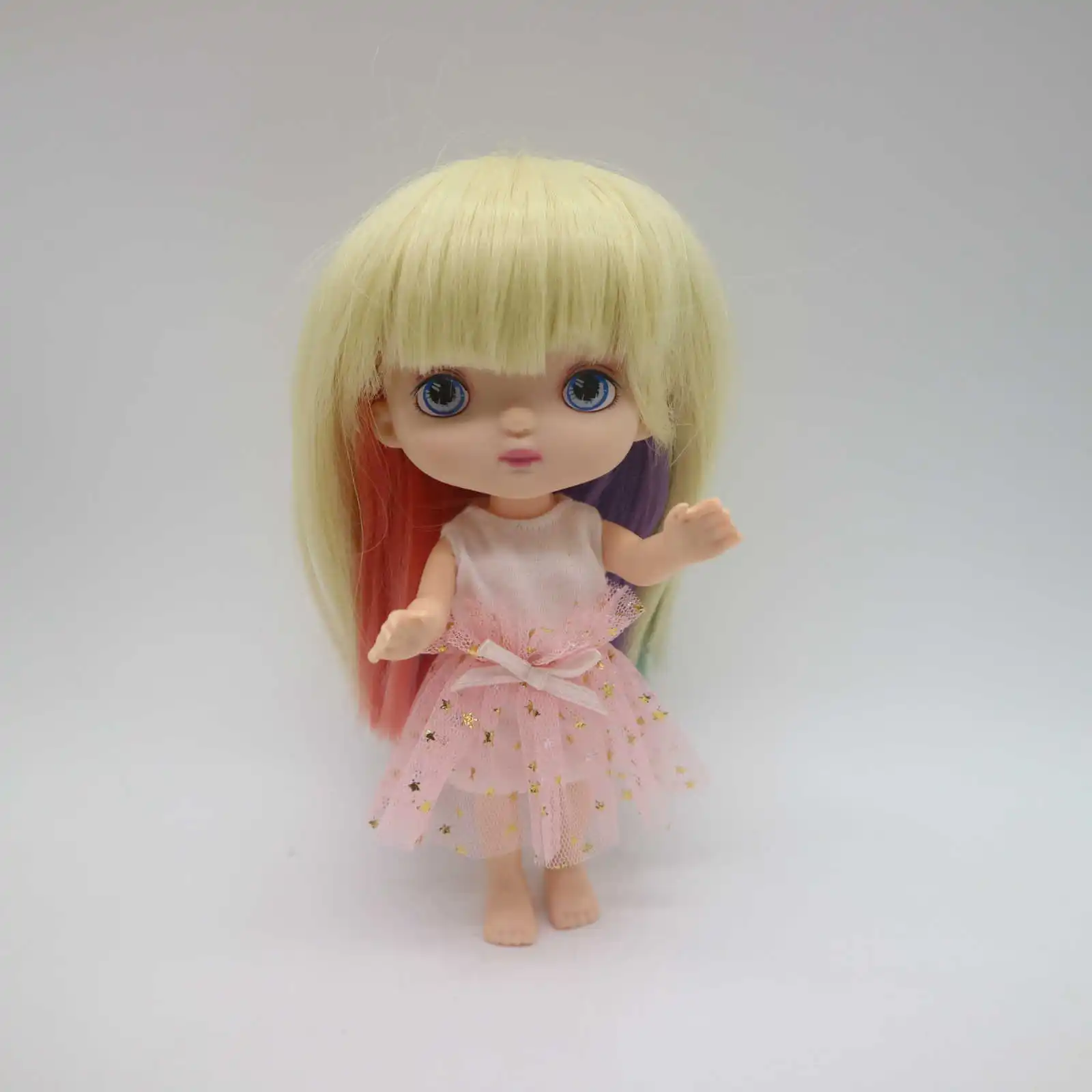 16 см куклы как HOLA куклы Обнаженная кукла с макияжем-6 - Цвет: doll and wig dress 1