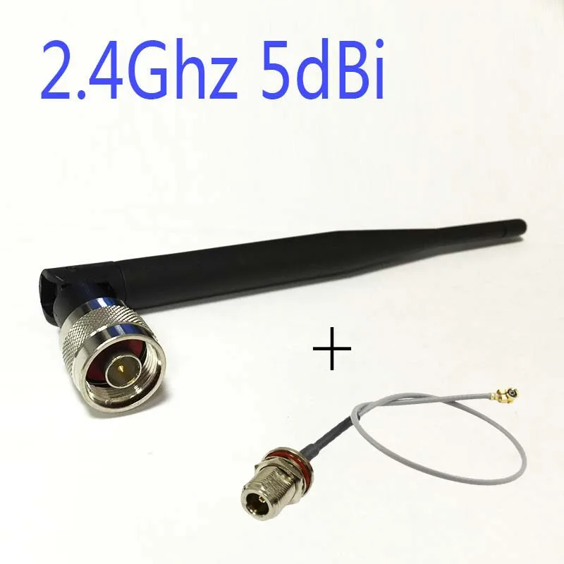 2.4Ghz 5dbi OMNI WIFI antenna with N male + N female bulkhead to ufl