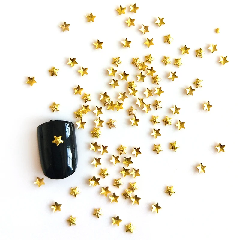 

NUOYIMEIER 100pcs Nail Art Stars Gold Silver DIY Polishing for Nails Set for Manicure Decorations for Nails Jewelery