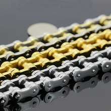 Silver/Gold Free shipping! Heavy Motor Biker Bracelet Stainless Steel Jewelry Bicycle Chain Motorcycle Men Bracelet