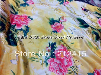 

Free shipping 100% mulberry silk fabric flowers pure nature mulberry charmuse silk for bedding dress scarf pillowcase #ls07113