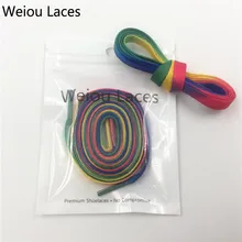 Weiou(30 пар/лот) Радуга теплопередачи красочные сапоги струны Полиэстер индивидуальные печатные шнурки сверхмощный унисекс