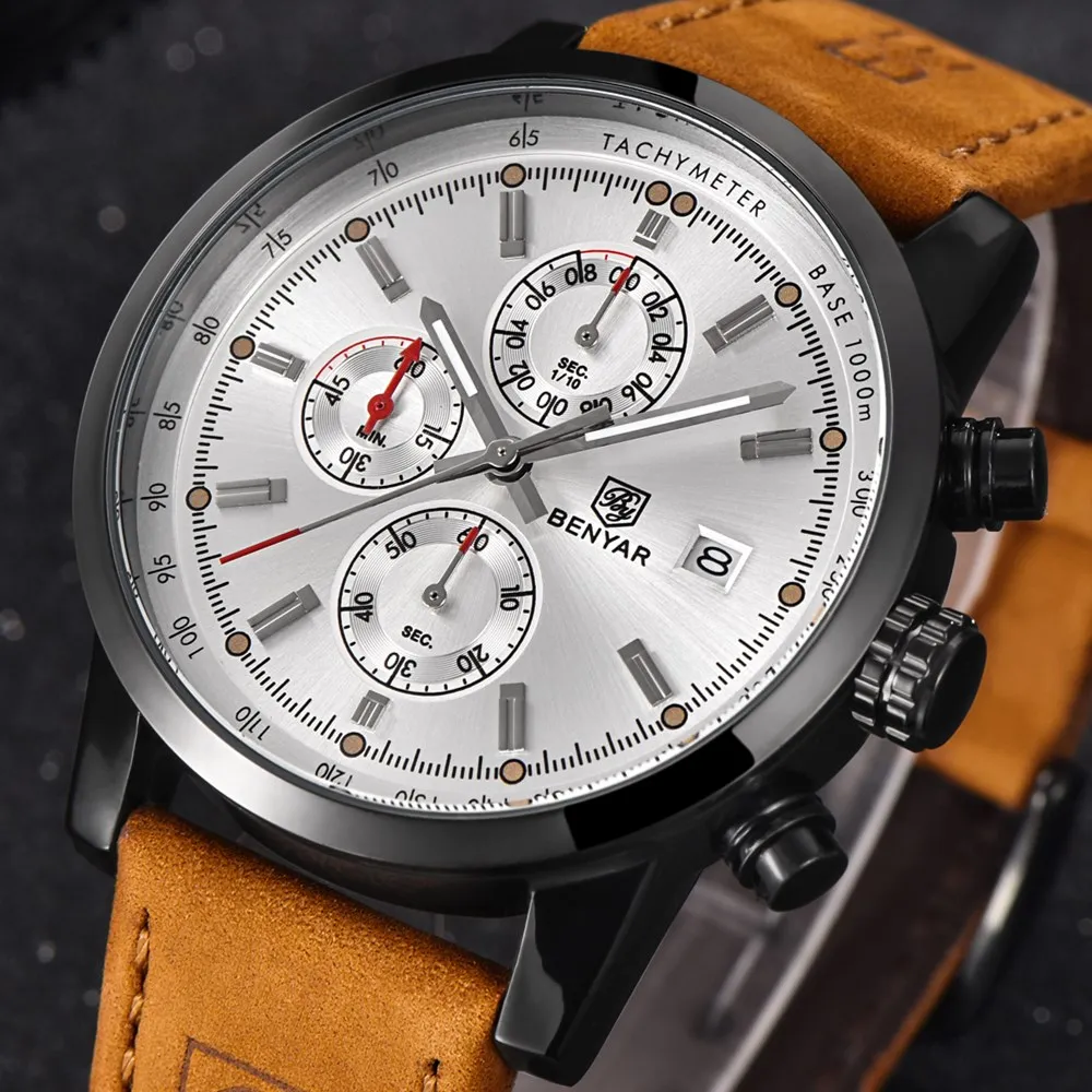 Кварцевые часы Relojes Hombre мужские водонепроницаемые с секундомером спортивные