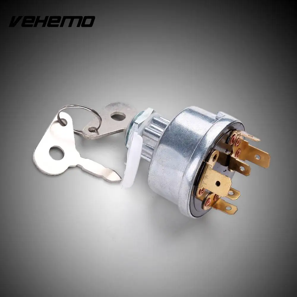 VEHEMO 12V Silver 3 Position Car Boat Auto Petrol Gasoline Diesel Engine Ignition Starter Switch
