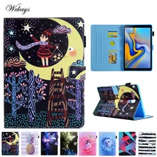 Case For Samsung Galaxy Tab A A2 10.5 2018 T590 T595 T597 Soft Silicone Cartoon Unicorn Function Stand Flip Leather Cover Coque