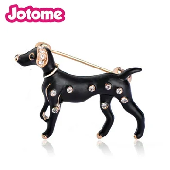 

Animal Jelwelry rhinestone Black Dachshund Dog pins enamel dalmatians brooches