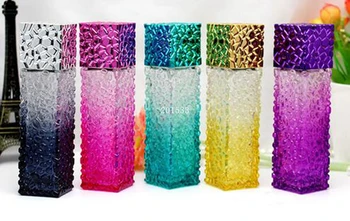 

Factory Price 50ML Water Cube Colorful glass perfume bottle spray bottle points bottling bottles Free Shipping