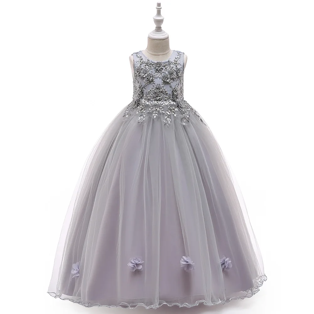 Summer 2019 Girl Party Dress Ankle-Length Floral Kids Dresses for Girls Wedding Costume Sleeveless Ball Gown Kids Dress Vestido Summer 2019 Girl Party Dress Ankle-Length Floral Kids Dresses for Girls Wedding Costume Sleeveless Ball Gown Kids Dress Vestido