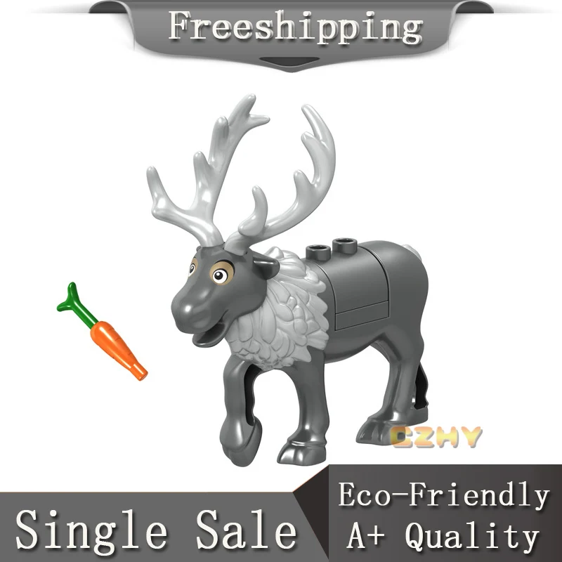

H001 Elk Deer Reindeer Ornaments Building Blocks Xmas Gift Toys for Children Black Polor Bear Animals Victor Creed Figures