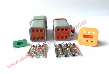 

5 Sets 6 Pin Female And Male Waterproof Electrical Wire Connector Plug Deutsch Enhanced Seal Shrink Boot Adapter DT06-6S DT04-6P