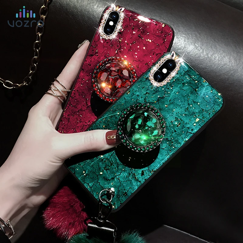 

[Rhinestone Case] VOZRO Phone case For iPhone 6 6s 7 8 Plus X XR XS Max Bumper Telephone covers Accessories bag