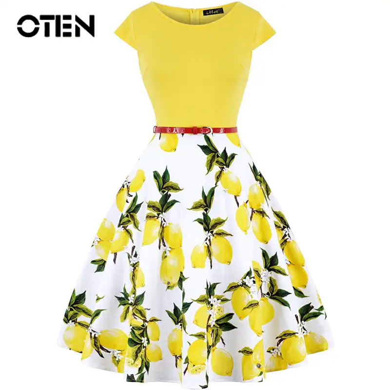 lemon skater dress