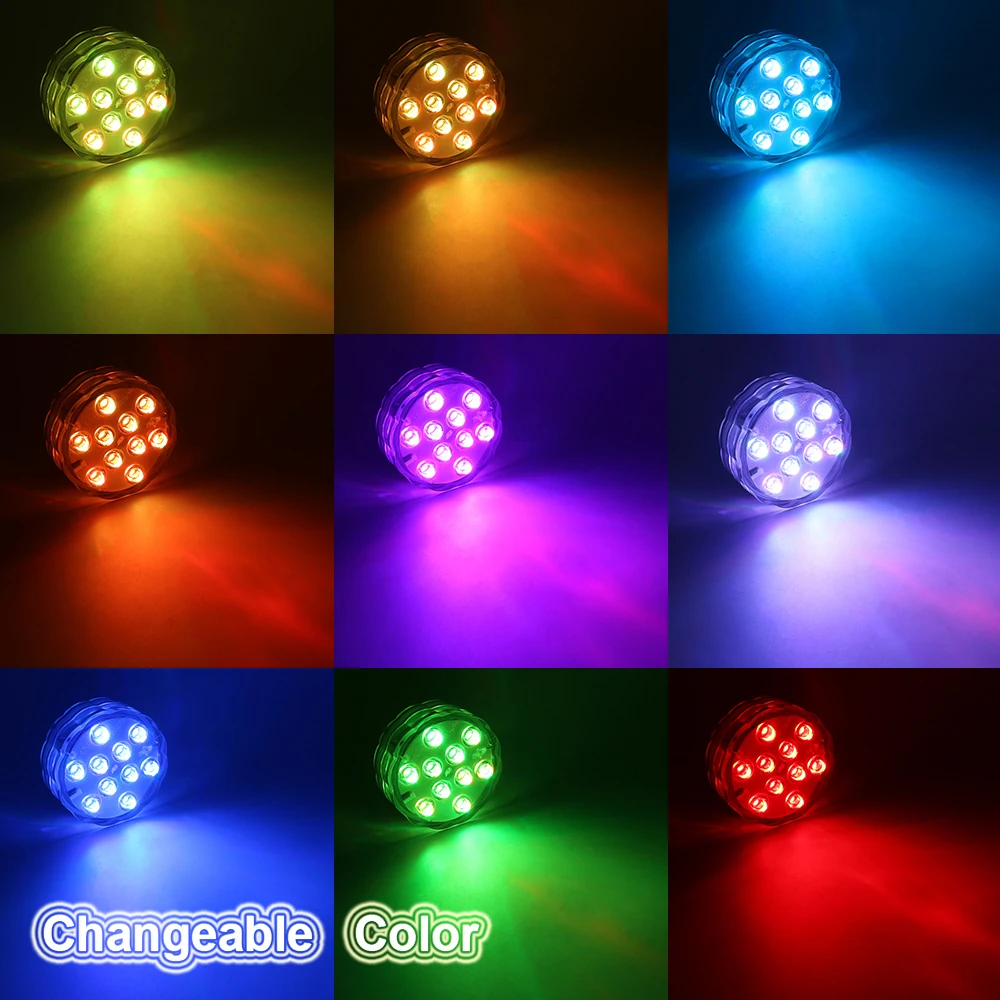 Tanbaby RGB llevó la luz de la Piscina de la batería operado bajo el agua llevó la luz del acuario 4 W SMD 3528 LED sumergible estanque de natación Piscina lámpara